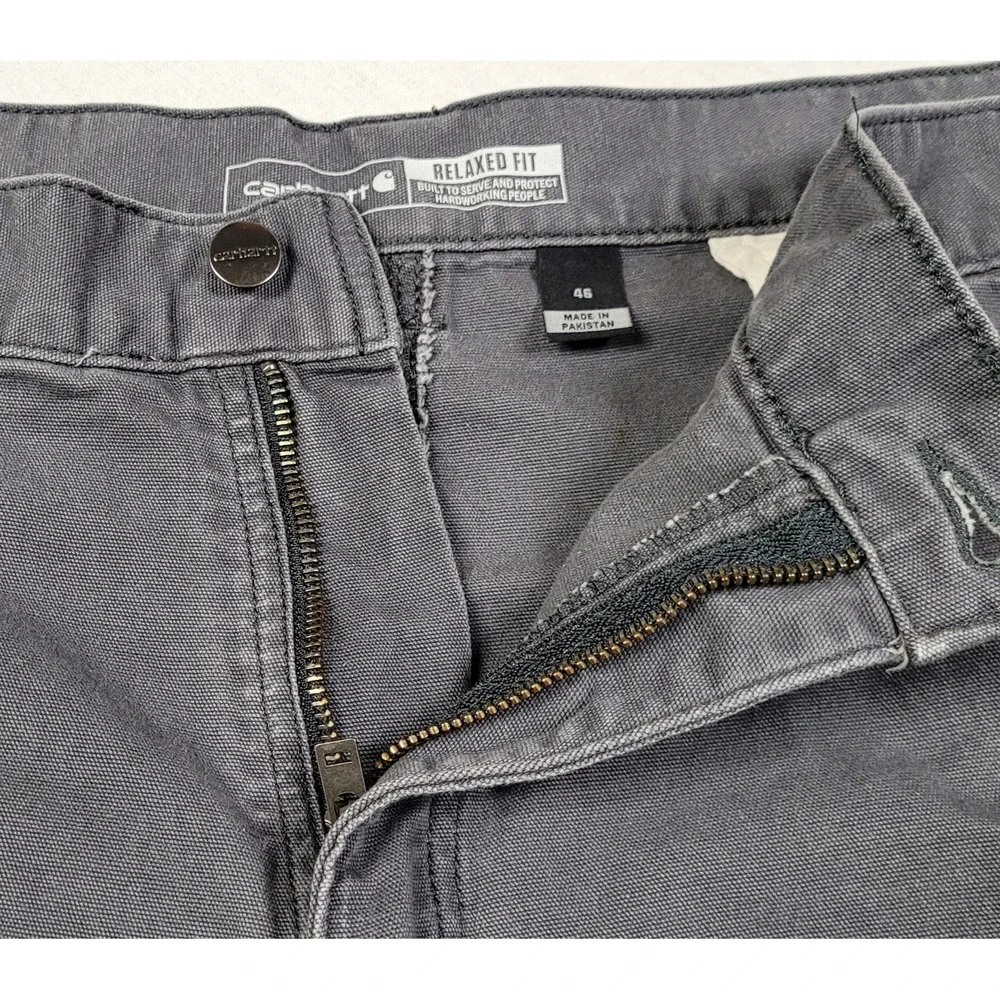 Carhartt Men's 46 Gray Rugged Flex Relaxed Fit Canvas Cargo Work Shorts BS3542-M